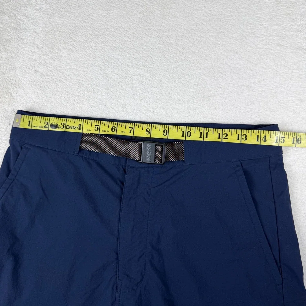 Nike SB Mens 28 Obsidian Blue Everett Nylon Belted Skateboard Shorts Lightweight